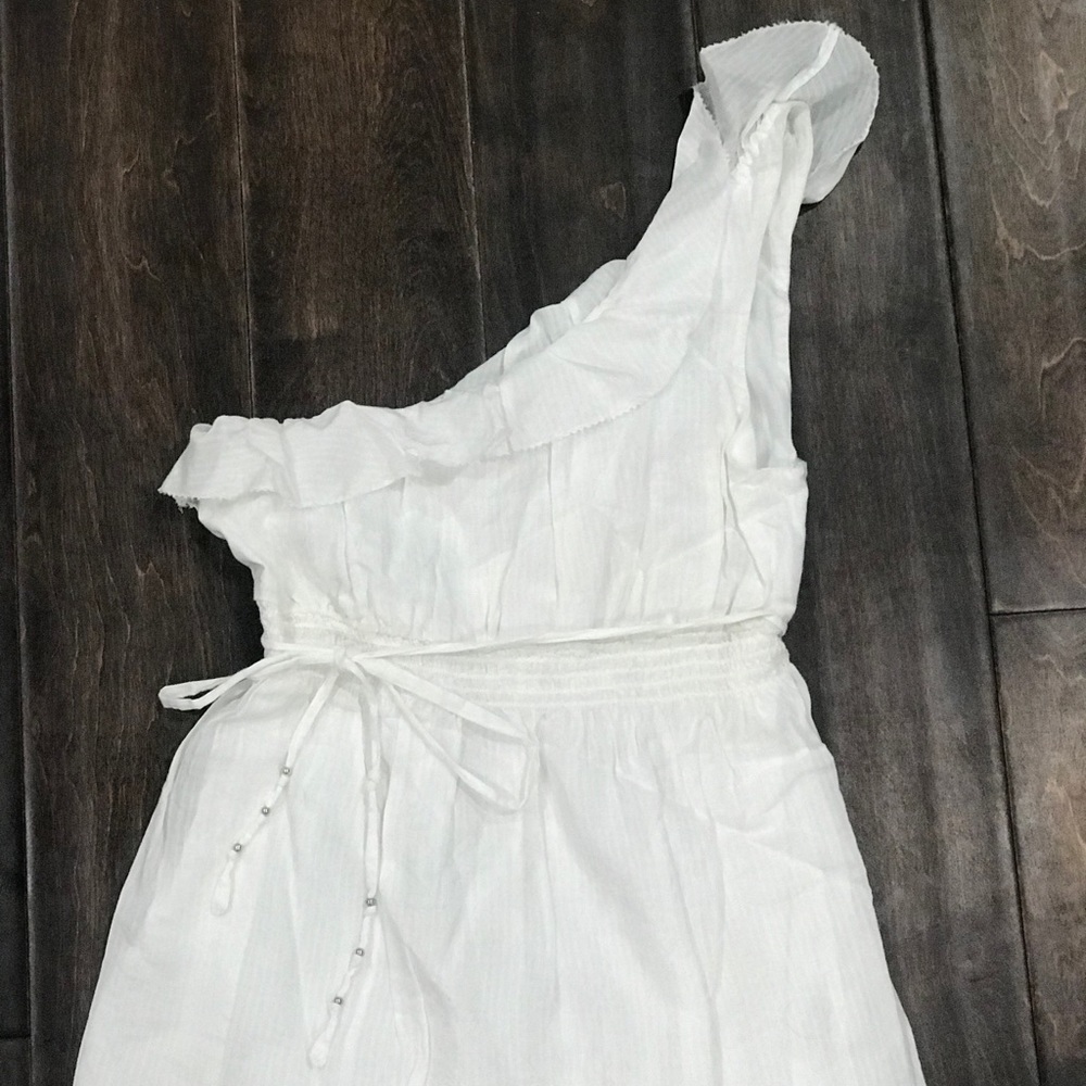 White American Eagle One Shoulder Top with tie.